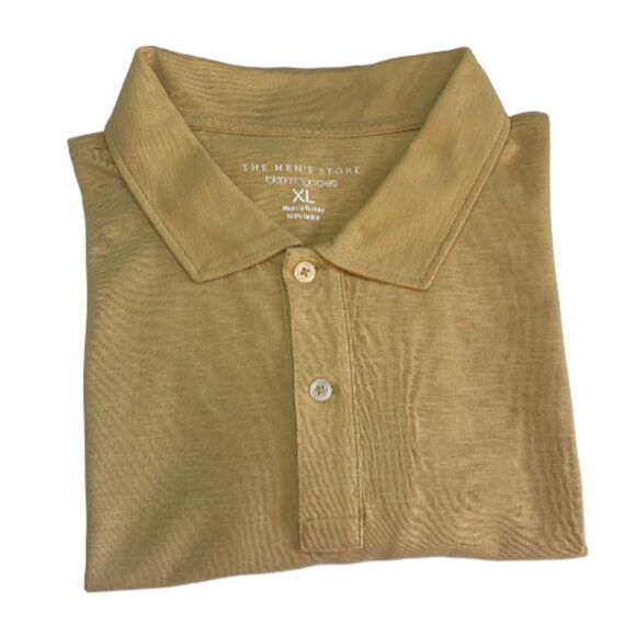 The Men's Store at Bloomingdale's Cotton Slub Polo Shirt, Mustard color Size XL - Picture 8 of 9